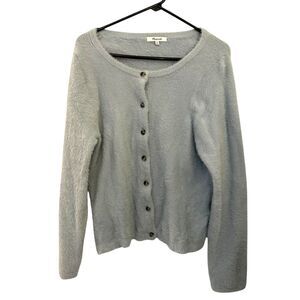 Madewell Light Blue Fuzzy Button-Up Scoop Neck Cardigan – Size XL